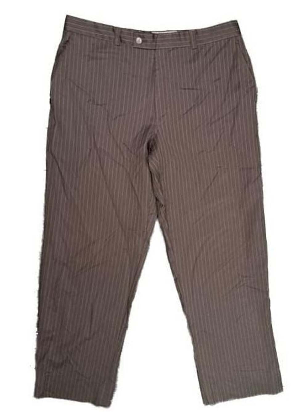 Calvin Klein Brown Pinstripe Dress Pants Size 38x29 - Picture 1 of 4